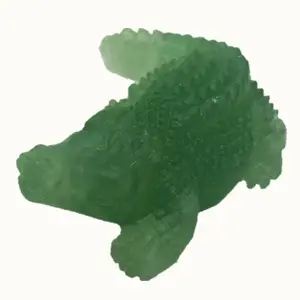Natural Green Aventurine Crystal Figurines Gemstone 1.5inch Crocodile Carving for Decoration crafts