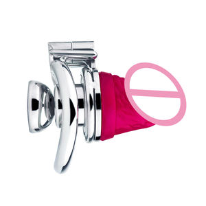 FRRK <span class=keywords><strong>Cage</strong></span> de <span class=keywords><strong>chasteté</strong></span> plate avec godemichet, petites cages à pénis inversées, verrou de <span class=keywords><strong>chasteté</strong></span> métallique, dispositif de bondage SM négatif pour hommes - Product Image 5