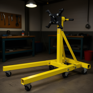 Cric de réparation automobile pliable, capacité 2000 lb, chariot de levage en acier avec tête de montage pour la réfection de moteurs - Product Image 2