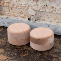 Boîte à bijoux en bois ronde personnalisable, mini boîte à alliances portable, vente chaude