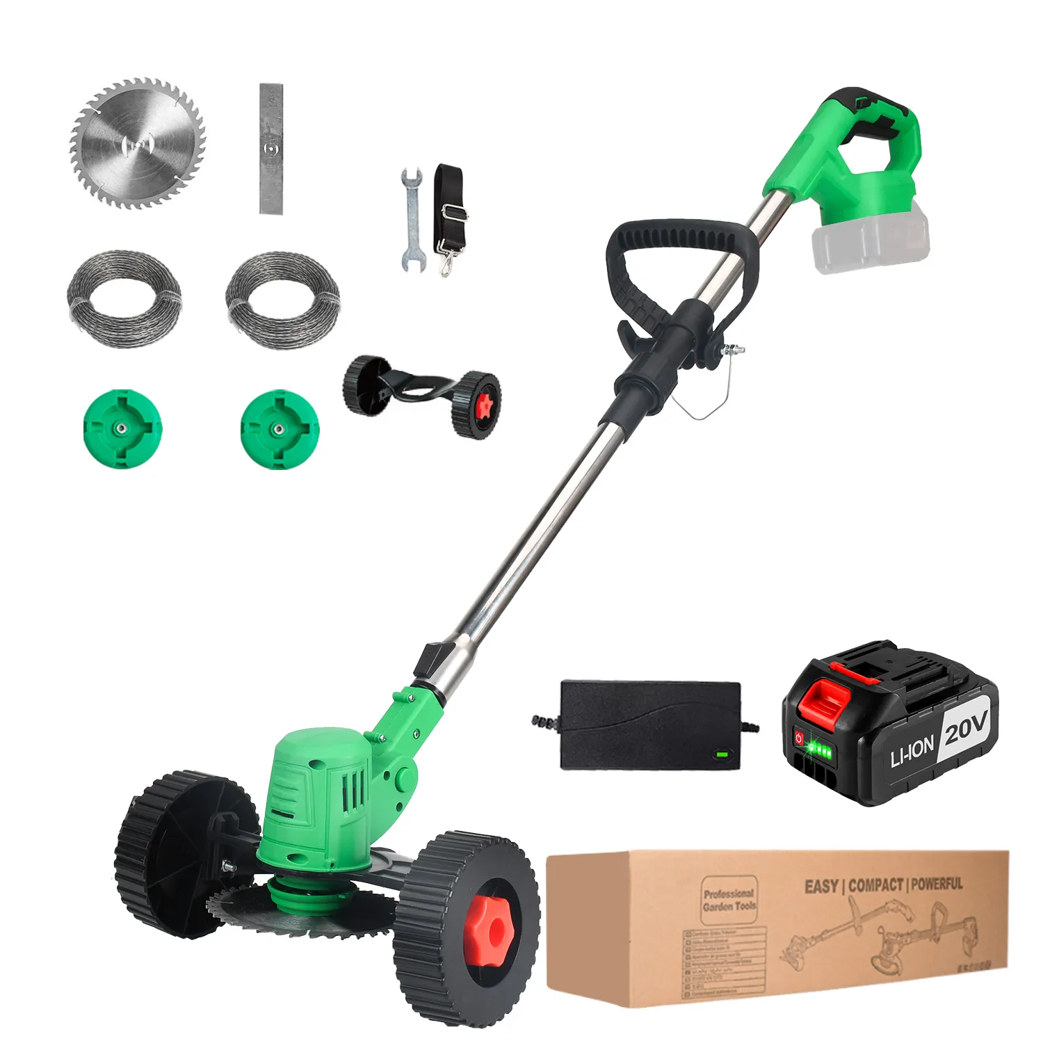 Agricultural Machinery Cordless electric weed eater grass trimmer including one 20V 2.0Ah battery