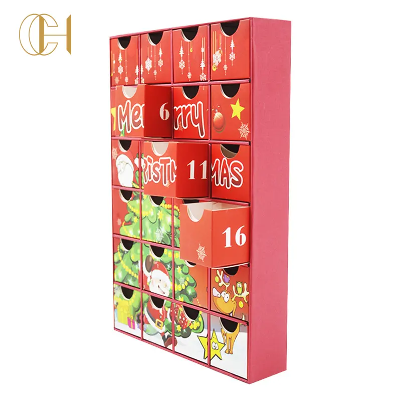 C&H Natal Calendário do Advento Caixa de presente dobrável de papel Caixas Mistério com 20 itens ou mais dentro da caixa