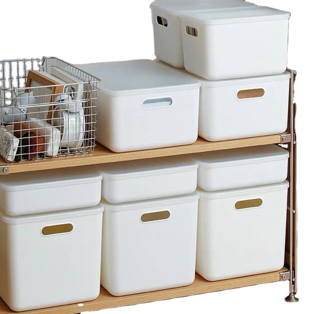 Wewin Desktop Plastic Storage Box with Lid Cosmetic Toy for Household Storage Sundries Basket Clothes Organization 8000