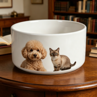 Gamelle en céramique élégante pour animaux de compagnie, en porcelaine, 15 cm, 18 cm, lourde, antidérapante, blanche, pour chien et chat