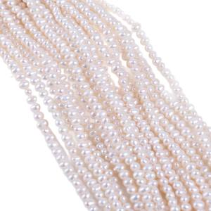 Perlas de Agua Dulce Naturales de 4-5 mm, Casi Redondas, Forma de Patata Elíptica, Hilo de Perlas Sueltas para Manualidades, Venta al por Mayor - Product Image 5