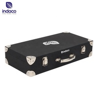 Emballage rigide en papier personnalisé carré noir enfants couture valise en carton boîte-cadeau avec matériel