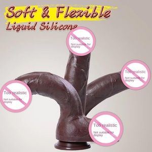 Gladiator Dildo en silicone liquide <span class=keywords><strong>double</strong></span> couche, texture chair douce, avec ventouse stabilisée, grande taille, pour femmes - Product Image 3
