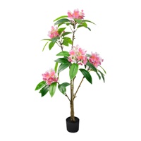 Arbre artificiel en plastique, aspect naturel, fleurs de frangipanier roses, en pot, pour la décoration intérieure, mariage, maison