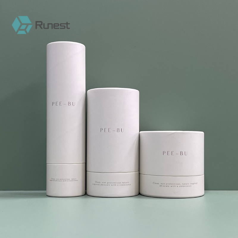Custom Luxury Kraft Paper Tube Box Recyclable Beautiful Cardboard Packaging For Cosmetics For Perfume Essential Oil Lip Balm