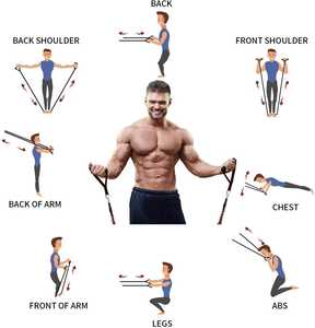 Juego de Bandas de Resistencia para Ejercicio Muscular, Bandas de Látex Natural con Anclaje para Puerta y Asas, para Entrenamiento en Casa o Gimnasio - Product Image 2