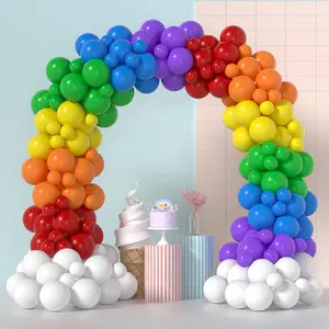 Kit de arco de balão arco-íris balões coloridos de látex fosco de tamanhos diferentes para festa de casamento e aniversário de bebê
