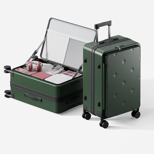 Source Factory Simple Durable Large Capacity PC Hard Shell Trolley Suitcase 360 Degree Spinner Wheels TSA Lock Business Travel