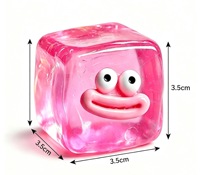 Jouet sensoriel anti-stress Kawaii Big Mouth Cube Squishy en TPR transparent pour enfants