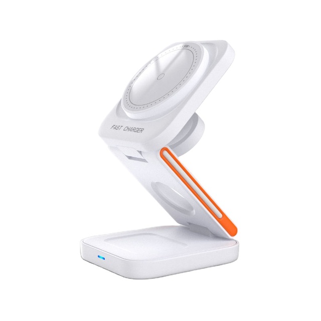 Lobal Certificates Fast Charging 4 in 1 Wireless Charger  3 in 1 Foldable Mini Quick Charging Holder Magnetic Wireless Charger