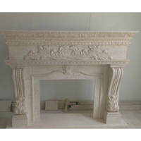 Complet de figurines grises en marbre, arc Simple, luxueux, blanc, grande taille, sculpté, cadre de manteau, vente en gros