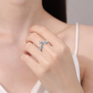 Groothandelsprijs Fijne Sieraden VVS1 <span class=keywords><strong>Moissanite</strong></span> van S925 Sterling Zilver Kroonringen Band voor Bruiloft Verloving - Product Image 5