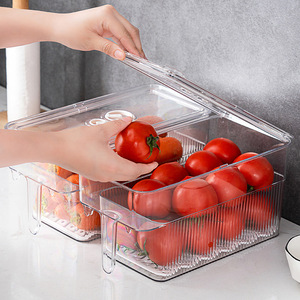 Food Storage Box Rectangle Transparent With Lid And Handle For Fridge Vegetable Fruit Preservation Organizer - Product Image 4