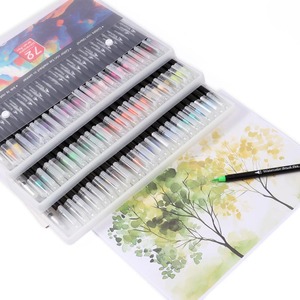 FOSKA Drawing <strong>Pen</strong> Set Art Supplies <strong>Watercolour</strong> Brush <strong>Pens</strong> for Adult Colouring Painting Lettering with Easy-carry Case Packing - Product Image 1