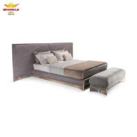 Sparkle Personnalisé par le fabricant Luxueux meuble double moderne dernier cri Lit en cuir