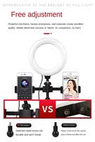 Support Trépied Professionnel avec Anneau Lumineux LED pour Selfie, Diffusion en Direct Mobile, Maquillage et Photographie, Lumière d'Appoint LED Double Position pour Téléphone