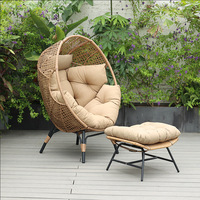Fauteuil suspendu d'extérieur en métal tressé, chaise suspendue en forme d'œuf, table et chaises de balcon pour le loisir