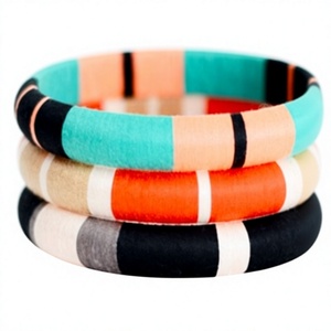 Best Geometric Pattern Resin Bangle <b>Bracelet</b> <b>Stack</b> in Colorful Vintage Stylish Design Unisex Jewelry Party Wedding with Woman - Product Image 5