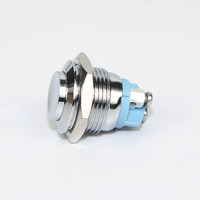 Interrupteur à bouton-poussoir momentané de 16 mm, capot rond haut, coque métallique étanche, interrupteur à bouton-poussoir encastré avec bornes à vis