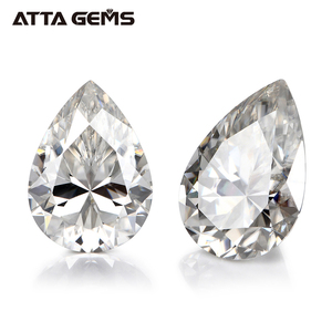 Blanco brillante forma de pera corte suelto sintético anillo piedras - Product Image 2