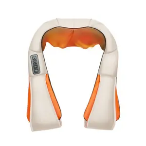 Good Gift Cordless Rechargeable Heating Electric Massager Pillow Shiatsu Neck Back Shoulder Massager