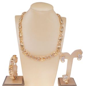 Yulaili mode bijoux baiser et câlin ensembles de bijoux plaqué or femmes je t'aime conception Costume accessoires cadeau de fête d'anniversaire - Product Image 6