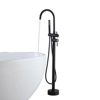 Robinet de baignoire en laiton et céramique à poser au sol, avec douchette à jet doux, vente chaude