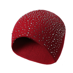 2026 Outdoor Streetwear <b>Knitted</b> <b>Hat</b> Women Casual Winter Fall <b>Hat</b> Stylish Shiny Decor Women's Rhinestone Beanie - Product Image 3