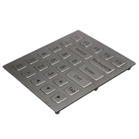 Équipements de contrôle industriel, terminaux d'information, clavier métallique robuste à 26 touches plates avec USB, étanche IP65 et Plug&Play