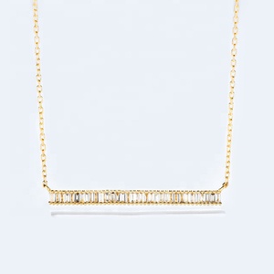 Nuevo Collar de Oro Sólido de 14/18k con Diseño Simple en Forma de Tira y Moissanita Fina Personalizada - Product Image 3