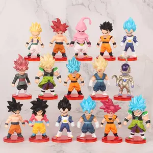 Hete Verkoop 16 Stks/set Drakenballen Goku Vegetto Vegeta Tafeldecoratie Ornament Actie Anime Figuur Speelgoed Drakenballen Figuren Set