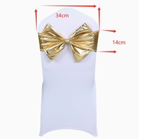 Vente en gros usine : Bandeaux de chaise fantaisie en spandex extensible avec nœud papillon pour la décoration de mariages, fêtes et banquets