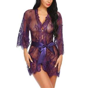 Camisón de encaje transparente para mujer, ropa de dormir suave para el hogar - Product Image 2