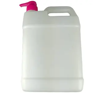 白瓶洗涤液沐浴泵洗涤剂HDPE可回收塑料5L PE丝网印刷广州定制ISO9001