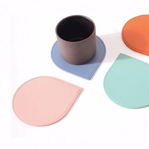 Sous-verre en similicuir PU en forme de goutte d'eau, dessous de tasse, vaisselle, décoration nordique pour la maison, sous-verre pour tasse à café 11cm/4.3in - Product Image 2