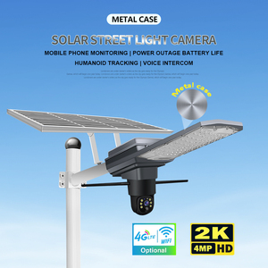 An ninh không dây Camera CCTV tầm nhìn ban đêm dẫn ánh sáng được xây dựng trong còi báo động 4G Thẻ Sim ngoài trời ánh sáng đường phố nhà vườn năng lượng mặt trời đám mây - Product Image 4