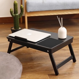 Foldable Laptop <b>Table</b> 55x35x22cm Black Bed Desk With Mouse Pad For Home <b>Office</b> Use - Product Image 2