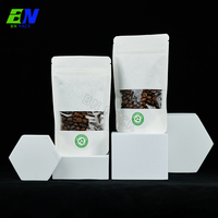 Sac en papier kraft biodégradable de qualité alimentaire avec fermeture éclair pour le stockage en vrac de grains de café, de noix, de thé et d'aliments divers