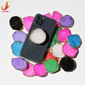 Soporte para Teléfono con Piedra Natural Druzy, Rotación de <span class=keywords><strong>360</strong></span>°, Base Adhesiva para Escritorio y Cama, Compatible con Todos los Móviles, Venta al Por Mayor - Product Image 1