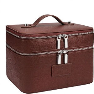 <span class=keywords><strong>Borsa</strong></span> da Viaggio in Pelle per Trucchi da <span class=keywords><strong>Donna</strong></span>, Grande Capacità, Impermeabile, con Chiusura a Cerniera e Scomparto Rimovibile - Product Image 1