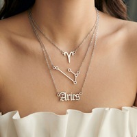 Collier Horoscope Délicat en Gros en Acier Inoxydable, Pendentif Superposé 12 Signes Astrologiques, Logo Personnalisé OEM ODM Reach