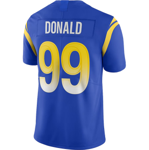 Venta al por mayor 2024 de alta calidad Cooper Kupp 10 # <span class=keywords><strong>Aaron</strong></span> <span class=keywords><strong>Donald</strong></span> 99 # camisetas de fútbol americano blanco-azul cosido pantalones cortos transpirables - Product Image 4