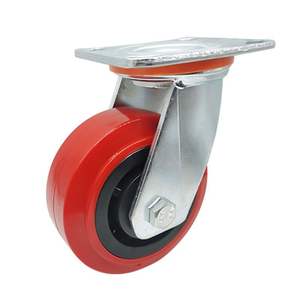Heavy Duty 4 \ "5 \" 6 \ "8 \" Red <span class=keywords><strong>PU</strong></span> Universal Giratória Rodízios Rodas de Freio para Prateleira Pesada Rodízios De Poliuretano Roda Universal - Product Image 1