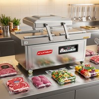 Machine d'emballage sous vide à double chambre KUNBA DZ-400/2SB, professionnelle, commerciale, CE, pour aliments, viande et légumes