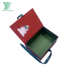 Customized valentine day Christmas tree gift packaging candy packaging chocolate truffle magnetic box with pvc window
