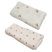 Couverture en mousseline de coton pour nouveau-né, accessoires pour bébé, motif de dessin animé, douce, toute saison, enveloppe pour bébé
